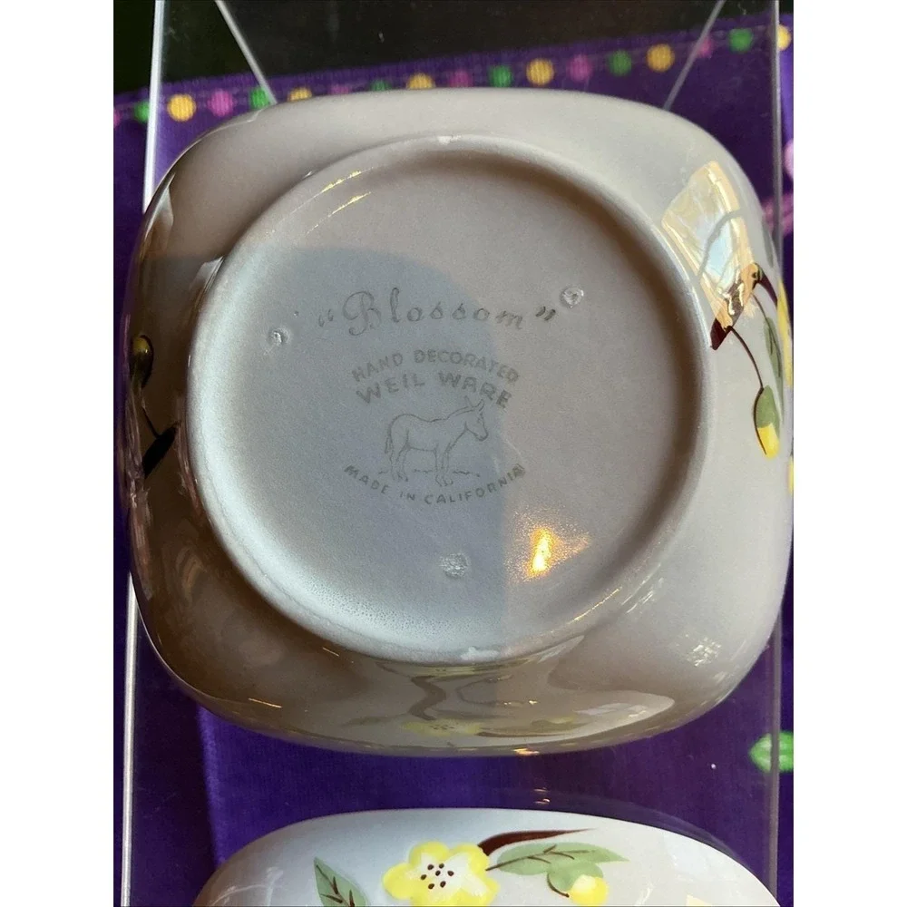 Set Of 2 Vintage 1940s‎ Weil Ware Blossom Fruit/Dessert Bowls